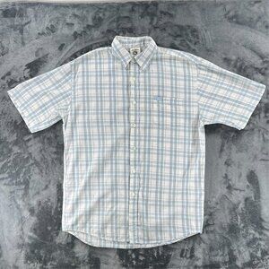 G Unit Short Sleeve Plaid Shirt Men L Vintage Hip Hop 50 Cent Streetwear Rap